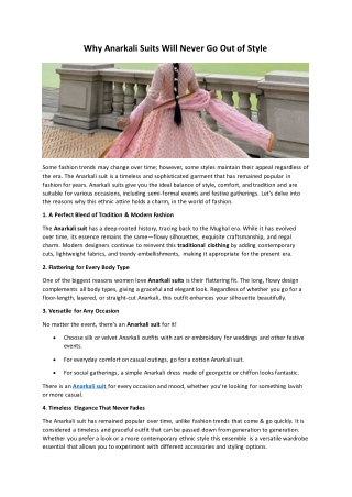 Why Anarkali Suits Will Never Go Out of Style