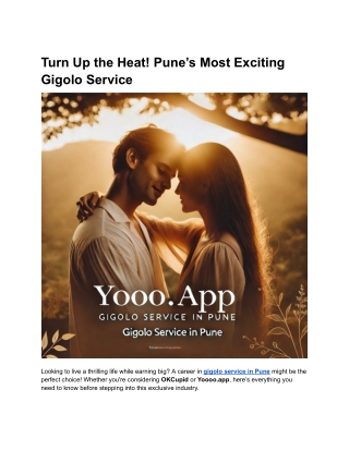 Turn Up the Heat! Pune’s Most Exciting Gigolo Service