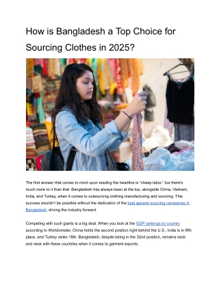 How is Bangladesh a Top Choice for Sourcing Clothes in 2025?