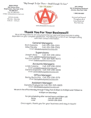 24 hour Electrician Long Island_AllWays Electric