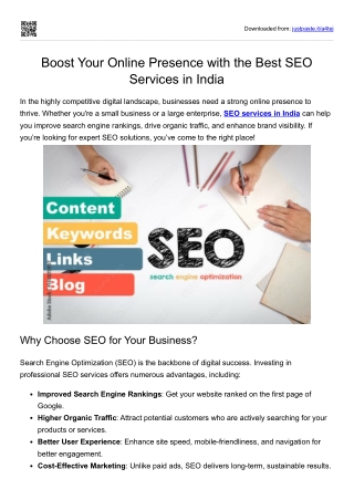 Boost Your Online Presence with the Best SEO Services in India