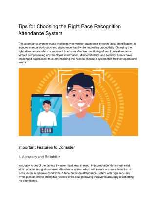 Tips for Choosing the Right Face Recognition Attendance System