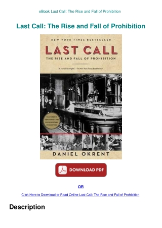 eBook Last Call The Rise and Fall of Prohibition