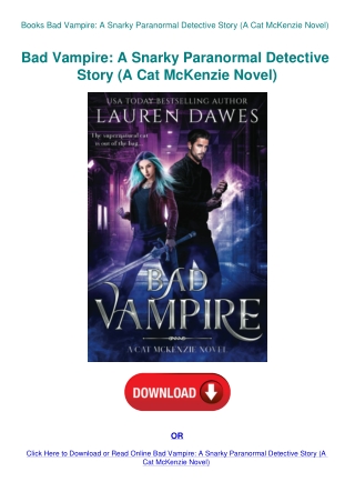 Books  Bad Vampire A Snarky Paranormal Detective Story (A Cat McKenzie Novel)