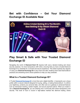 Bet with Confidence – Get Your Diamond Exchange ID Available Now