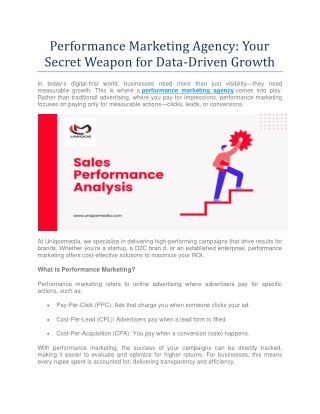 performance marketing agency your secret weapon