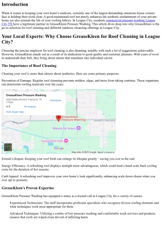 Your Local Experts: Why Choose GreaseKleen for Roof Cleaning in League City?