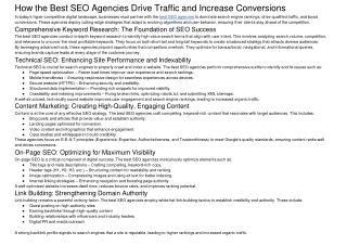How the Best SEO Agencies Drive Traffic and Increase Conversions