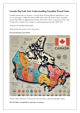 Find Any Canadian ZIP Code by Province or Area