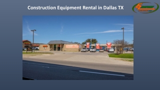 Construction Equipment Rental in Dallas TX