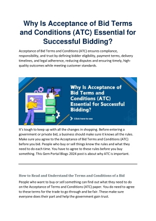 Why Is Acceptance of Bid Terms and Conditions (ATC) Essential for Successful Bidding