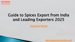 guide to spices export from india and leading