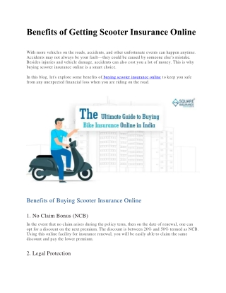 Benefits of Getting Scooter Insurance Online