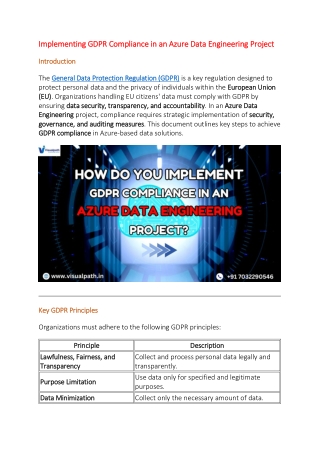 implementing gdpr compliance in an azure data