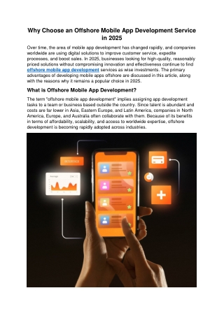 offshore Mobile App Development