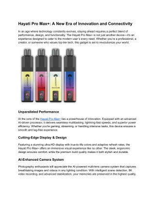 Hayati Pro Max _ A New Era of Innovation and Connectivity