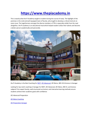 https www thepiacademy in