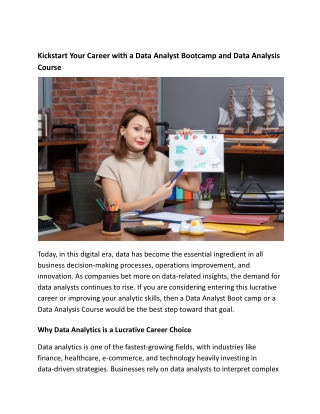 kickstart your career with a data analyst