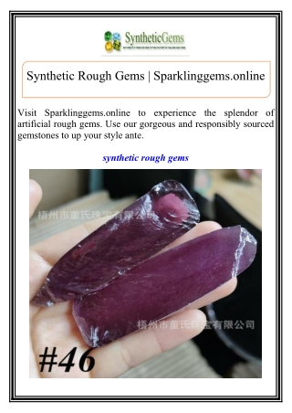 synthetic rough gems sparklinggems online