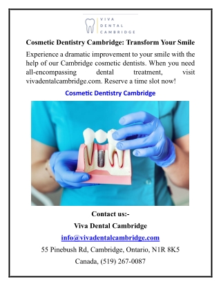 Cosmetic Dentistry Cambridge Transform Your Smile