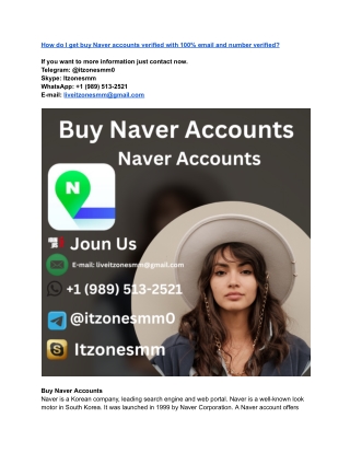 how do i get buy naver accounts verified with