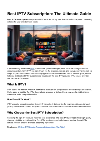 best iptv subscription the ultimate guide