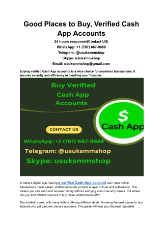 Good Places to Buy, Verified Cash App Accounts
