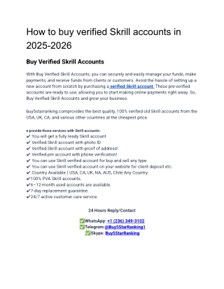 How to buy verified Skrill accounts in 2025-2026
