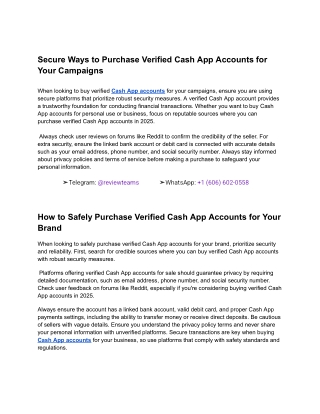 Secure Ways to Purchase Verified Cash App Accounts for Your Campaigns