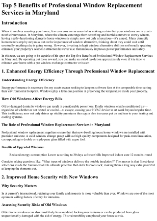 top 5 benefits of professional window replacement
