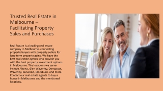 Trusted Real Estate in Melbourne – Facilitating Property Sales and Purchases