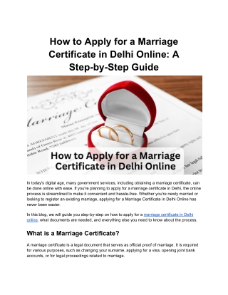 how to apply for a marriage certificate in delhi