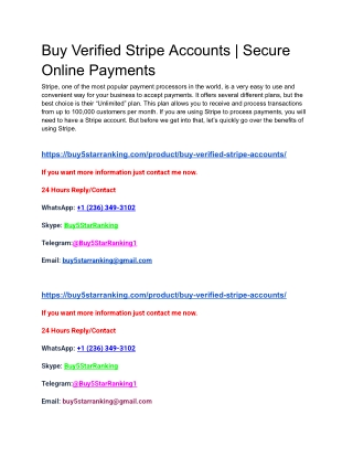 Buy Verified Stripe Accounts _ Secure Online Payments