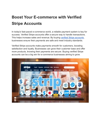 boost your e commerce with verified stripe