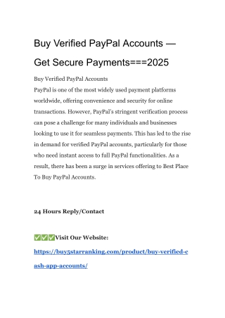 Buy Verified PayPal Accounts — Get Secure Payments===2025