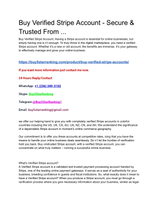 Buy Verified Stripe Account - Secure & Trusted From ...