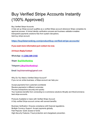 Buy Verified Stripe Accounts Instantly (100% Approved)