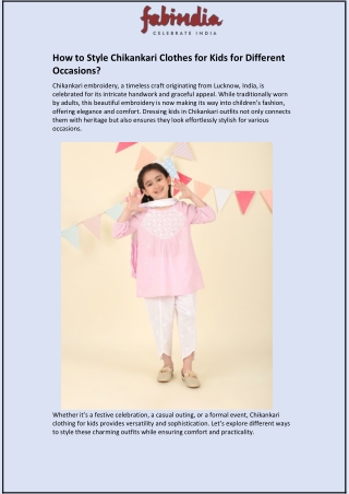 how to style chikankari clothes for kids