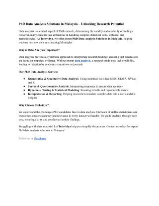 PhD Data Analysis Solutions in Malaysia – Unlocking Research Potential