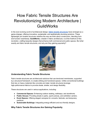 how fabric tensile structures are revolutionizing