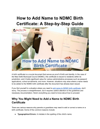 how to add name to ndmc birth certificate a step