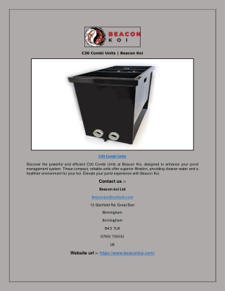 C30 Combi Units | Beacon Koi