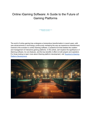 online igaming software a guide to the future