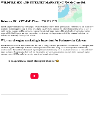 Unlocking the Potential of Search Engine Optimization in Kelowna
