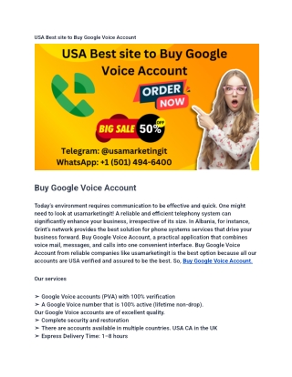 USA Best site to Buy Google Voice Account