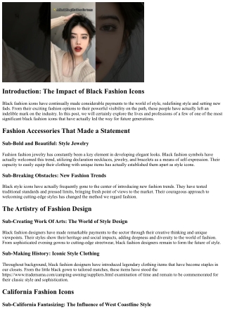 Black Fashion Symbols Who Redefined Style