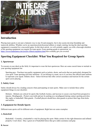 Sporting Equipment List: What You Need for Team Sports