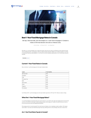 Compare Rates with BMO's 1-Year Fixed Mortgage on Best Mortgage Online