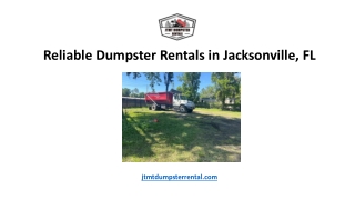 Reliable Dumpster Rentals in Jacksonville, FL