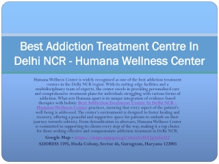 De Addiction Treatment Centre In Delhi - Humana Wellness Center
